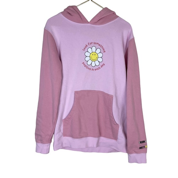 ⭐️2/$20 Samii Ryan x Smiley Positive Pink Colorblock Positive Outlook Hoodie - Picture 2 of 16